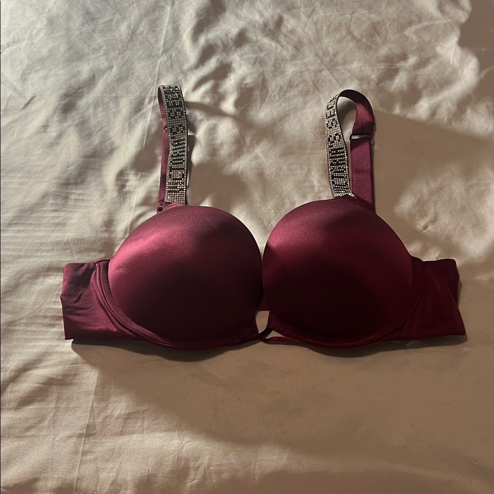 Victoria's Secret Deep Red Bra with Stylish Straps